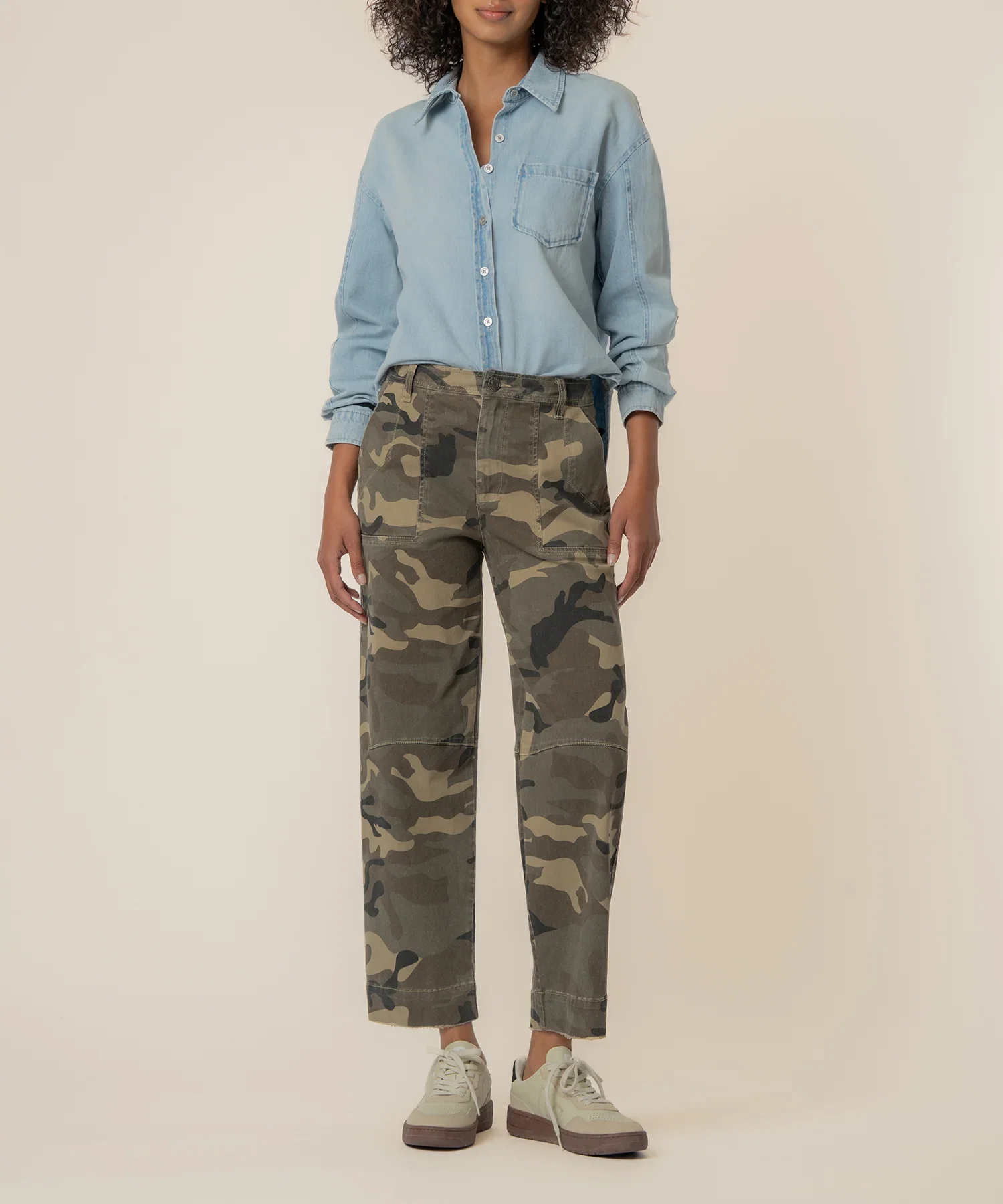 Image of Ashton High Rise Wide Leg Barrel, Exclusive in Olive