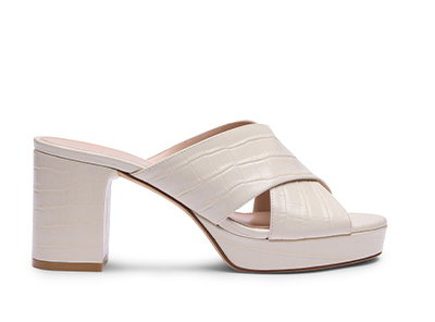 Dayna Platform Slide Sandal in Linen Croc