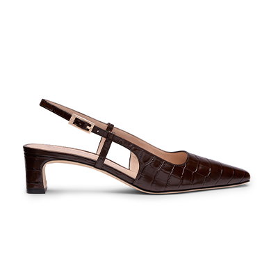 Baby Babette Slingback Pump in Walnut Croc