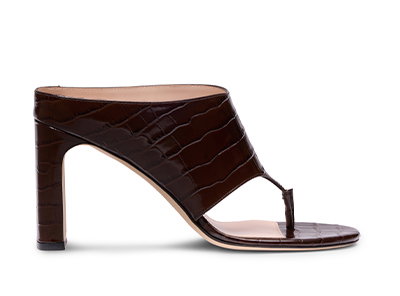 Babette Thong Sandal 85 in Walnut Croc