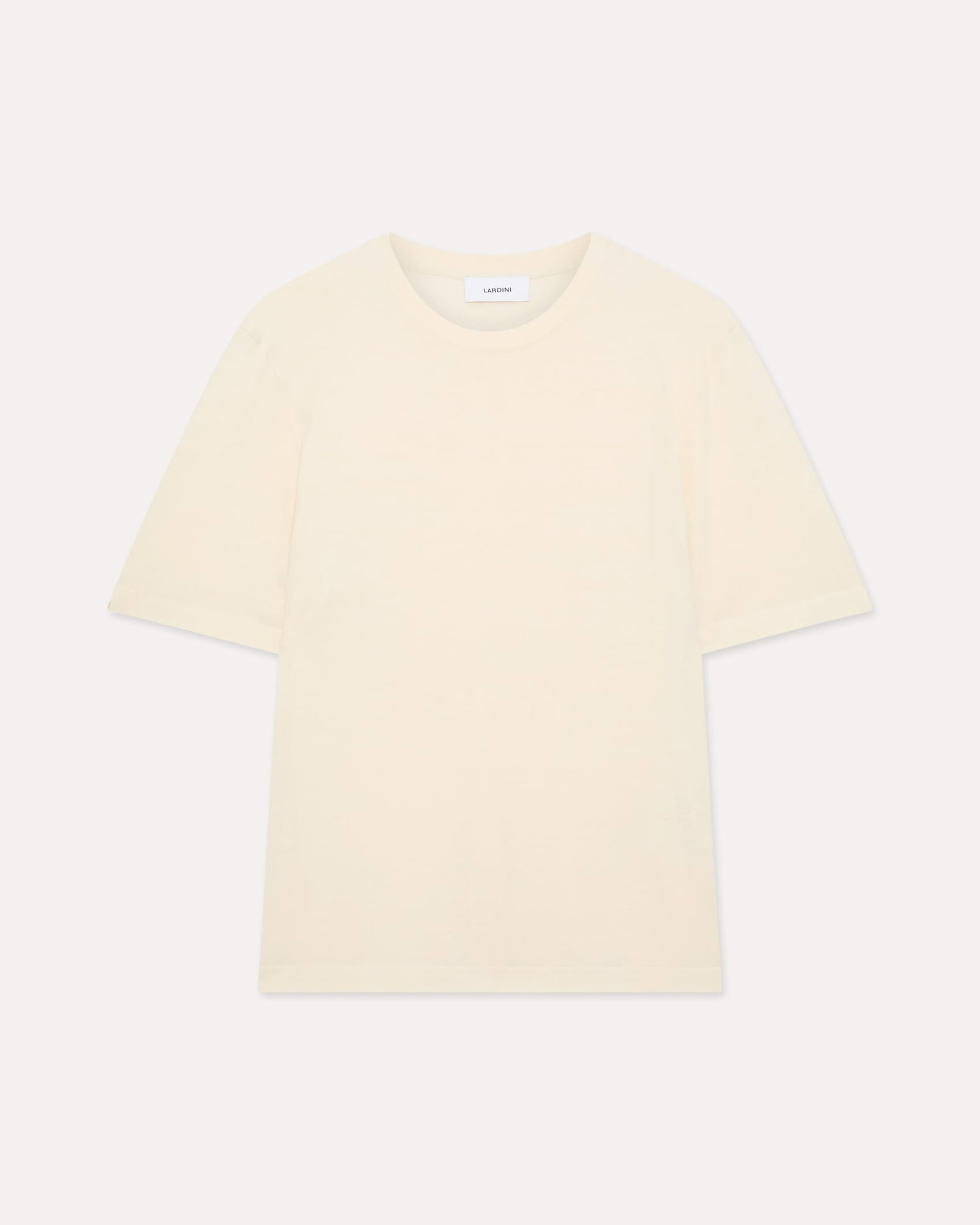 T-shirt in cotone e seta panna