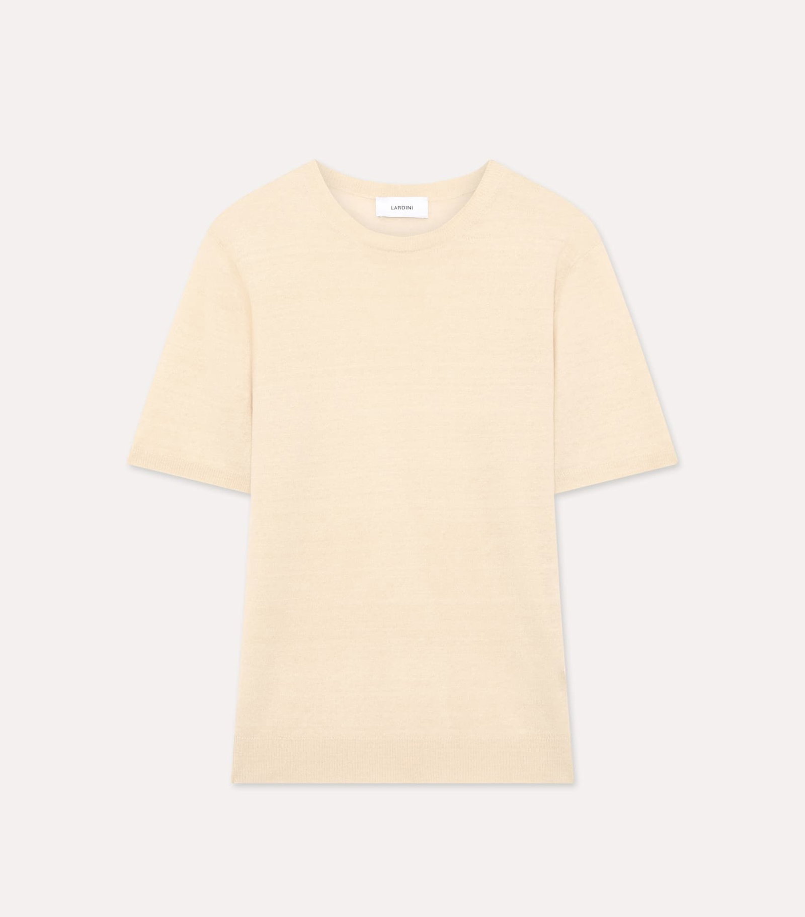 T-shirt in maglia di lino e cotone panna
