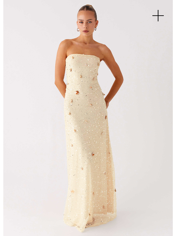 Orelli Shell Sequin Knit Maxi Dress — Ivory