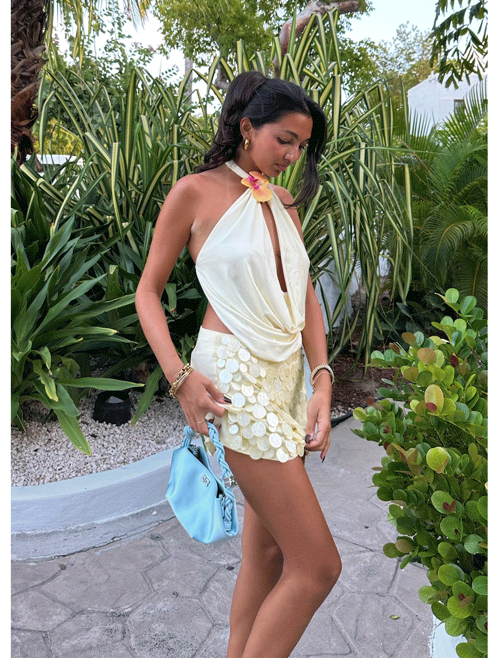 Paradisa Top — Yellow & Movie Star Mini Skirt — Yellow