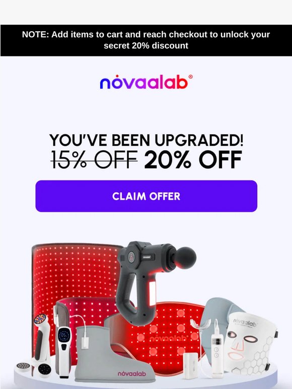 You’ve been upgraded to 20% off!