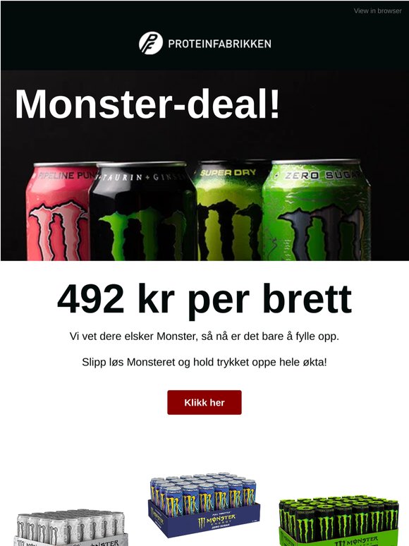 😈 Monster-deal! Nå på tilbud, 429 per brett
