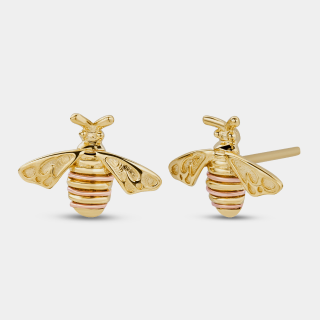 Nature's Wonder 9ct Solid Gold Honey Bee Stud Earrings