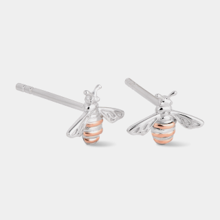 Nature's Wonder Sterling Silver Honey Bee Stud Earrings
