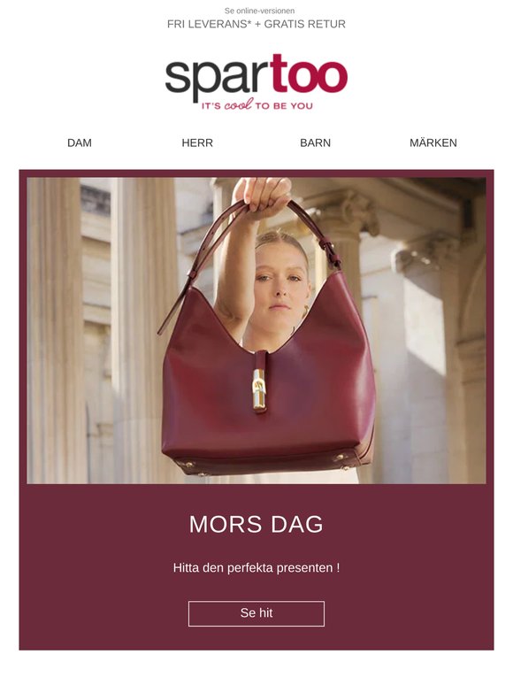 ❤️ Mors dag: vad sägs om ett presentkort? Spartoo ger dig 50 % av beloppet i presentkort. En säker vinst!