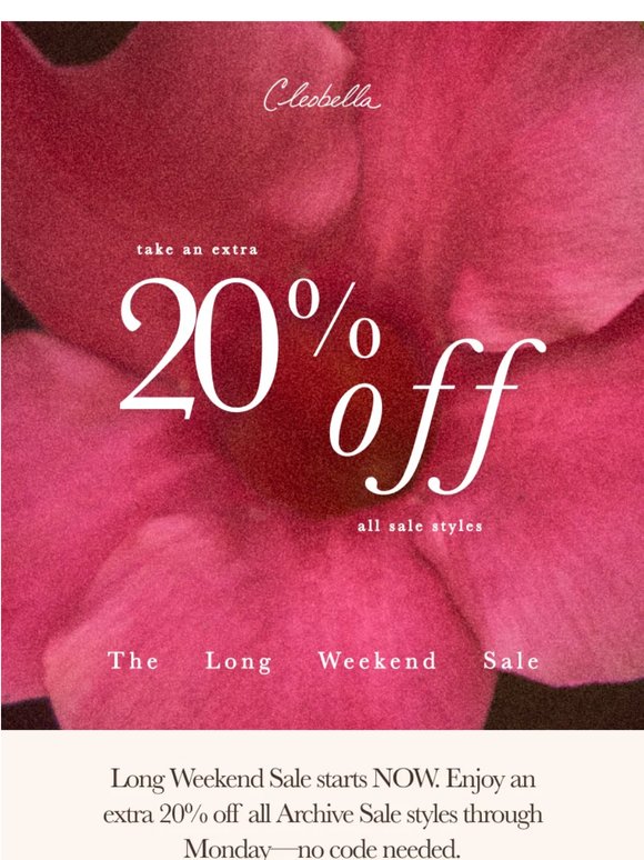 ✨ Extra 20% Off Archive Sale —