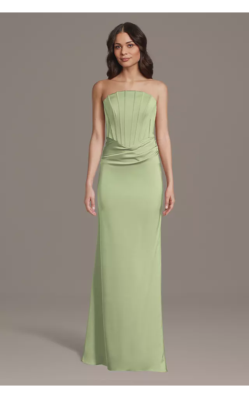 Matte Satin Inverted Scoop Neck Sheath Dress