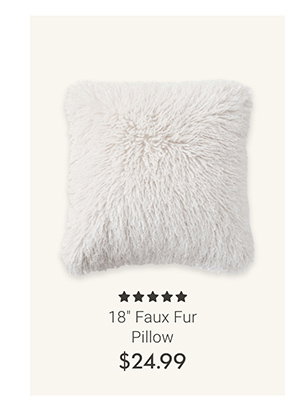 18" Faux Fur Pillow