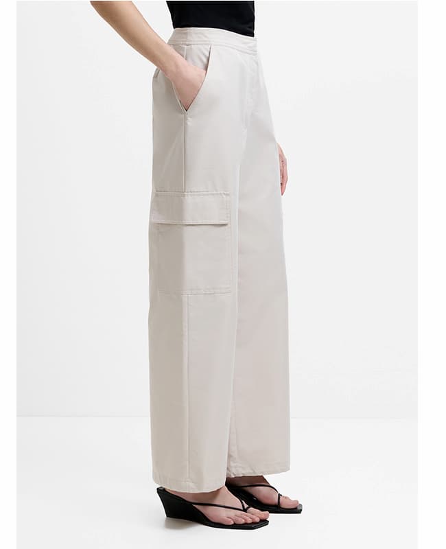 Saira Neutral Utility Cargo Trousers