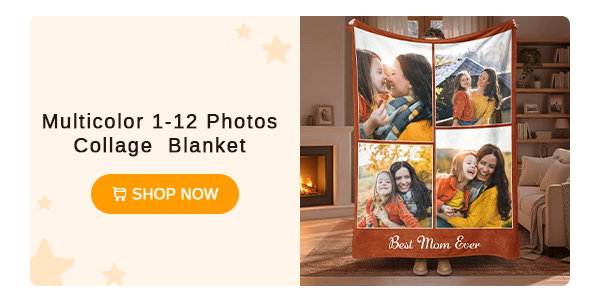 Multicolor 1-12 Photos Collage  Blanket