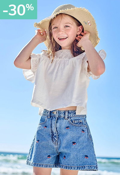 Shorts bordados para niña -30%
