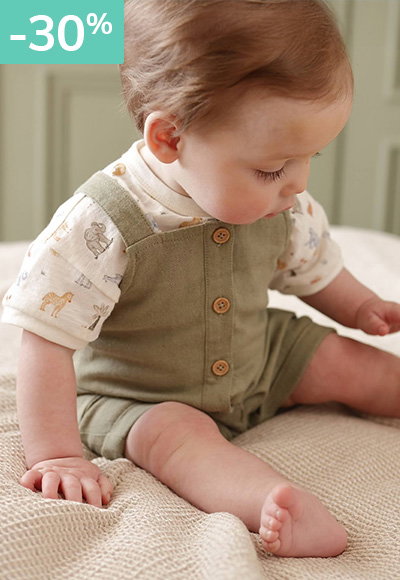Conjunto de body y peto para bebé niño -30%