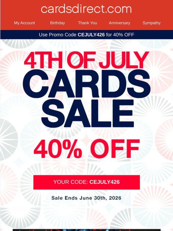 🇺🇸Celebrate 250 Years with 4th of July Cards: 40% Off Now!