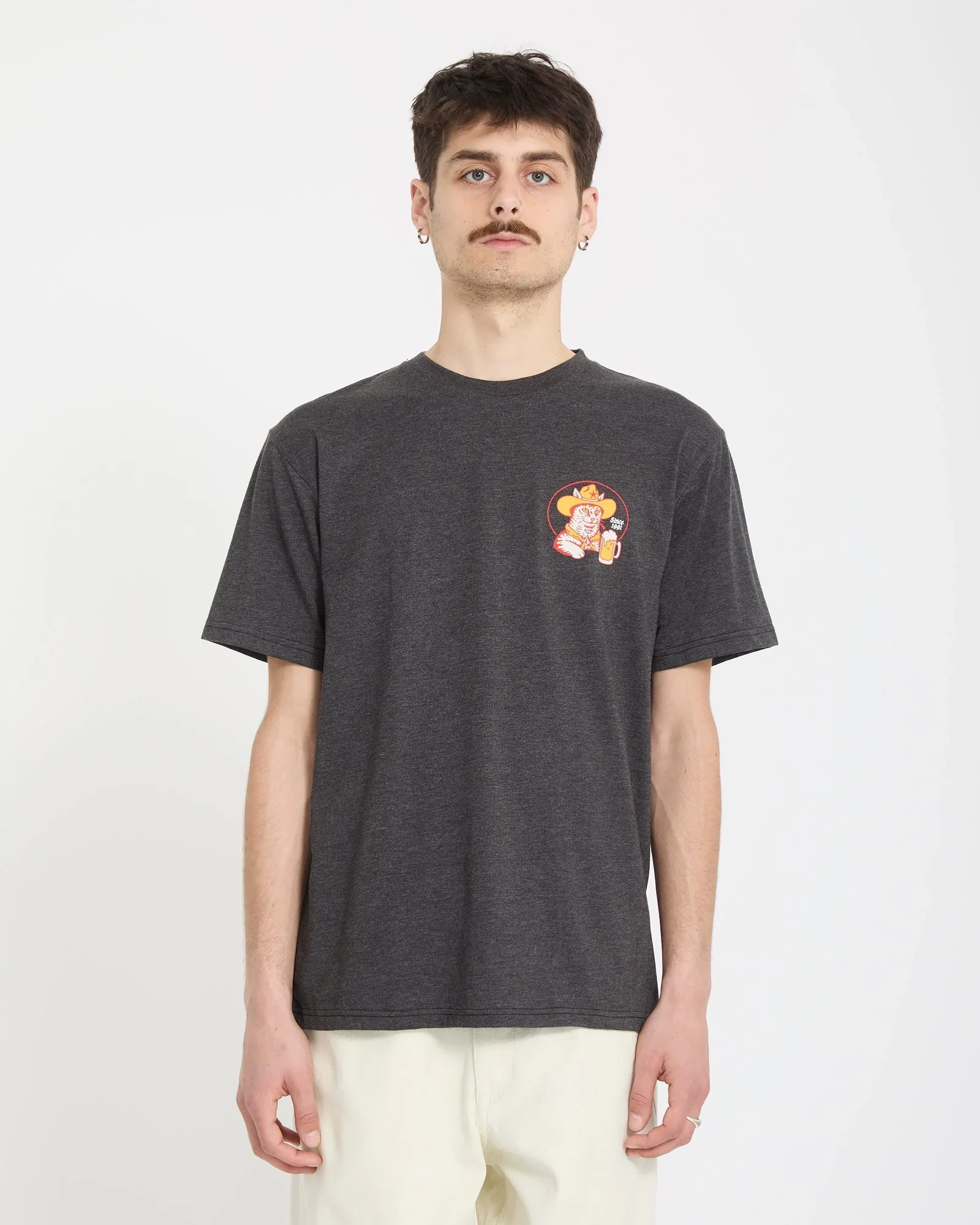 Image of T-shirt Meowdy - Heather Black