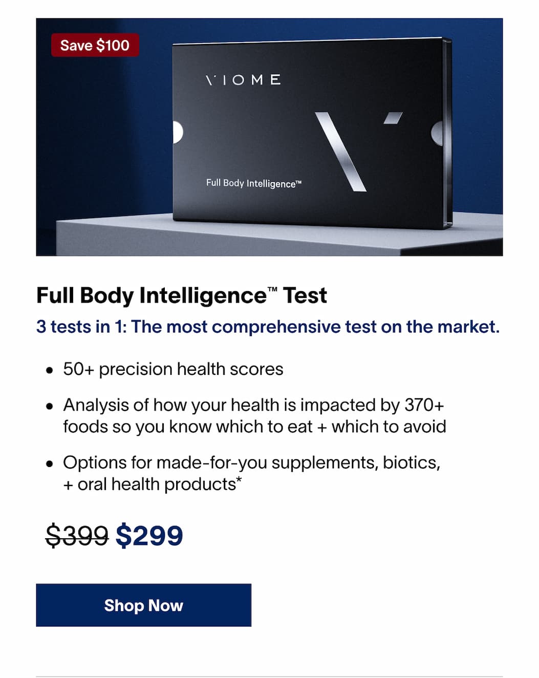 Full Body Intelligence™ Test | 3 tests in 1: The most comprehensive test on the market. $299 | [SHOP NOW]