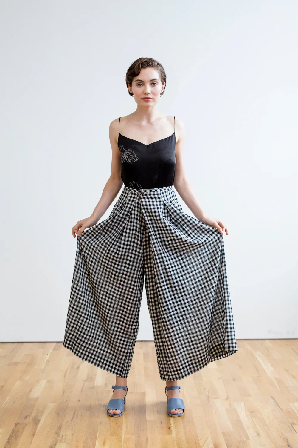 Image of FRIDA PANTS | BLACK & WHITE CHEX