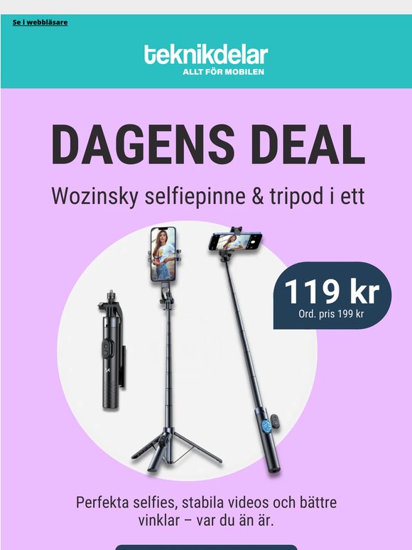 Dagens Deal: Selfiepinne med tripod och mobilhållare