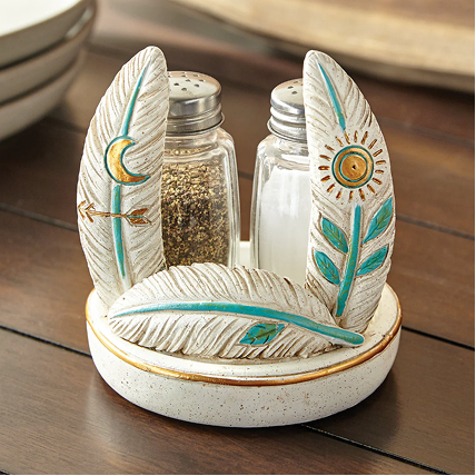 Desert Sky Feather Salt & Pepper Shaker Set