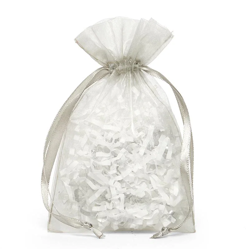 6 X 9 Silver Flat Organza Bag<br>(30 pack)