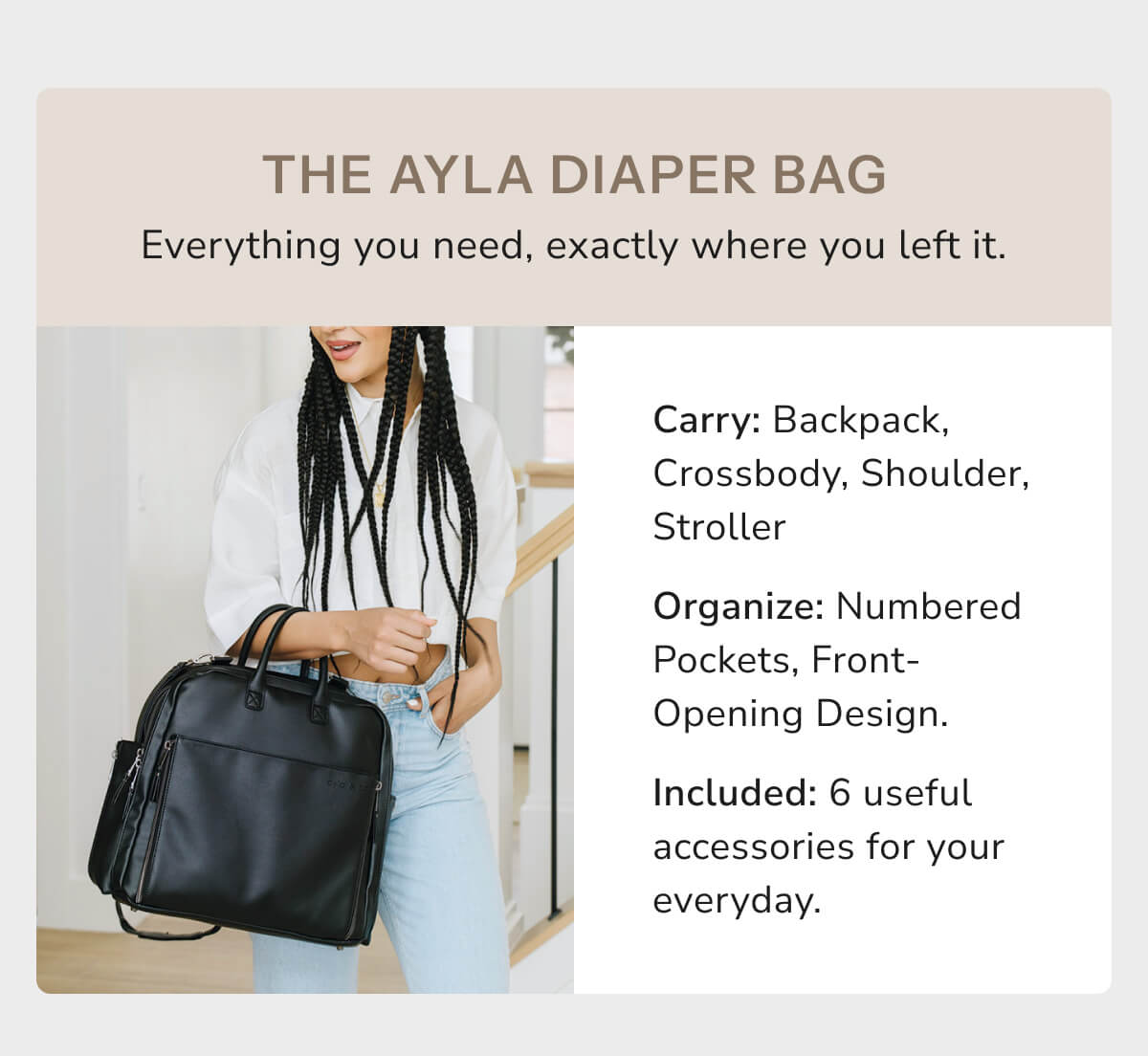 The Ayla Diaper Bag