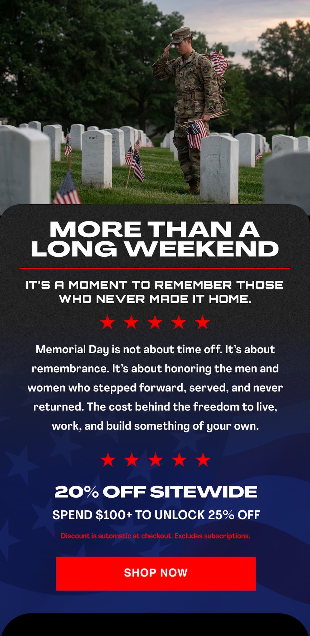 Memorial Day is more than a long weekend.