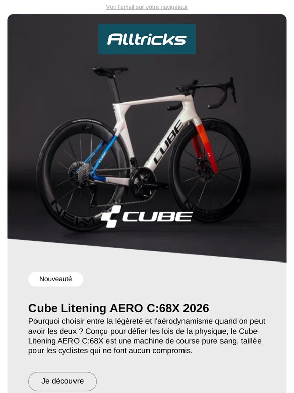 Cube Litening AERO C:68X 2026 : une véritable machine de course !