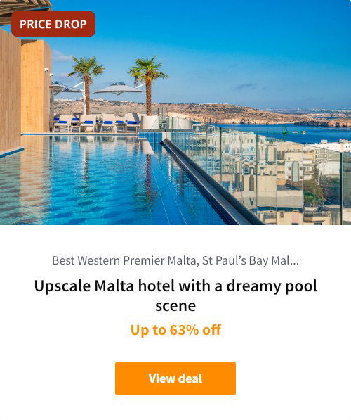 Upscale Malta hotel with a dreamy pool scene