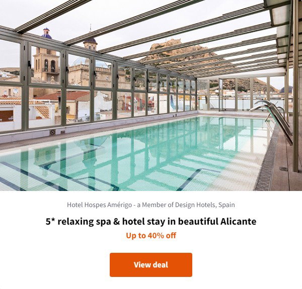 5* relaxing spa & hotel stay in beautiful Alicante