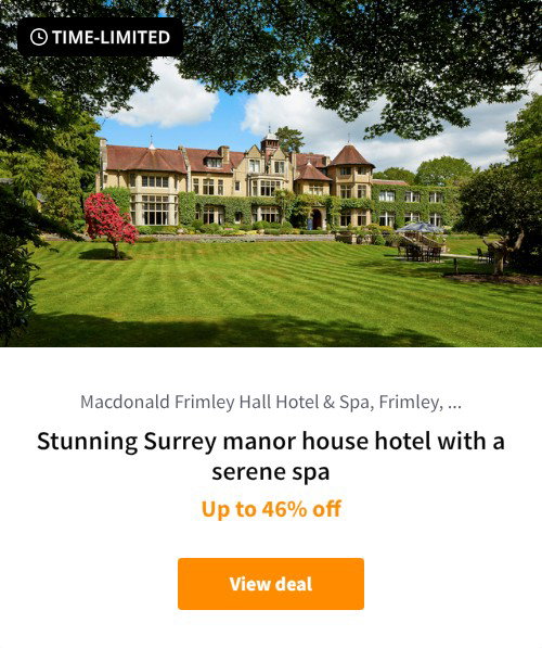 Stunning Surrey manor house hotel with a serene spa