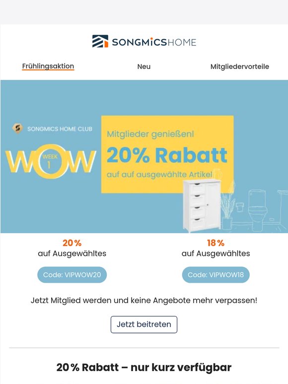 Nur für Mitglieder: 18 % Rabatt in Woche 1 der Wow Week