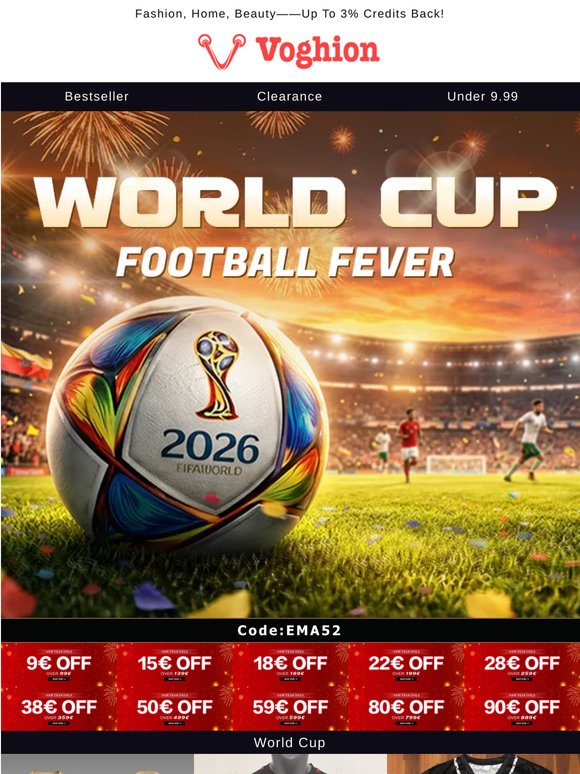 🏆 World Cup Football Fever | Up To 50% Off! [Code Inside]