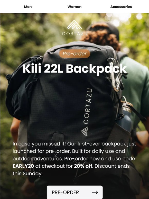 Don’t Miss | 20% Off NEW backpack ⛰️