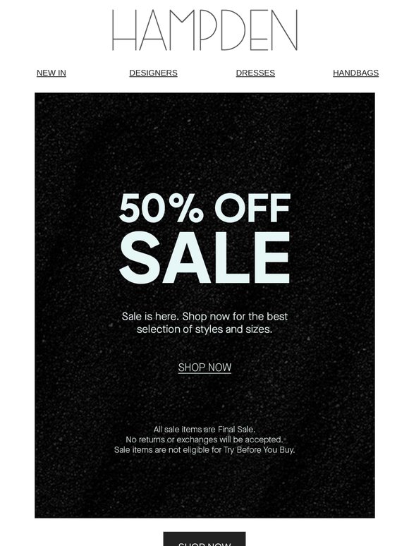 50% Off SALE is Here!