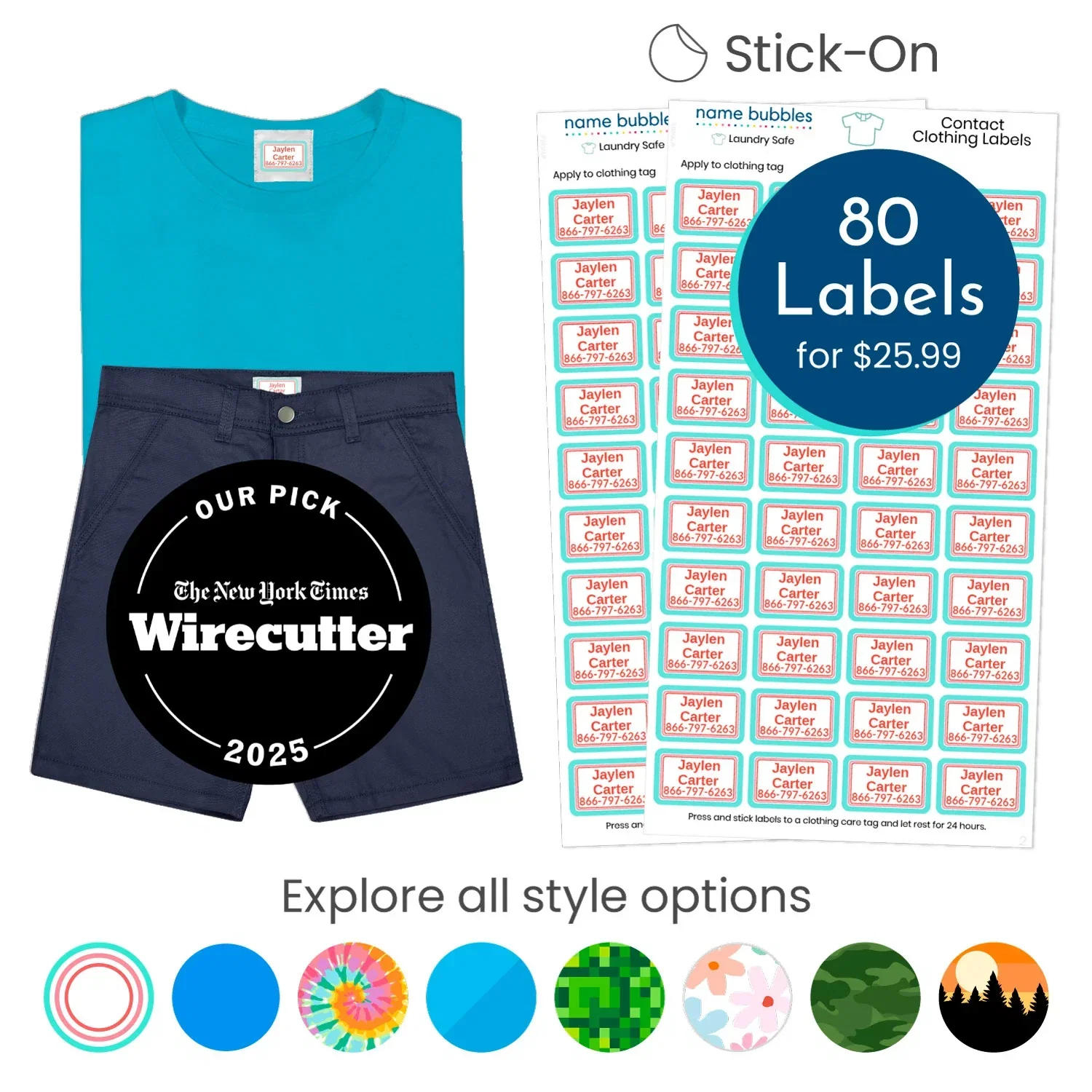Image of Custom Contact Clothing Labels