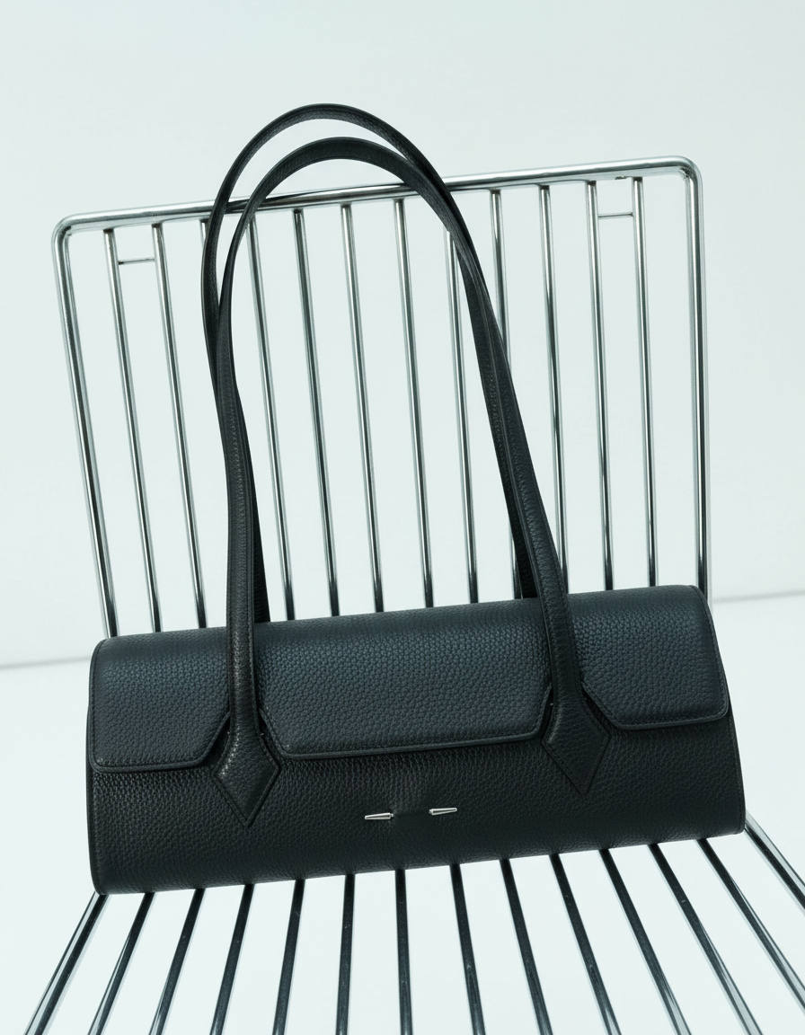 Sac "One B." en cuir noir