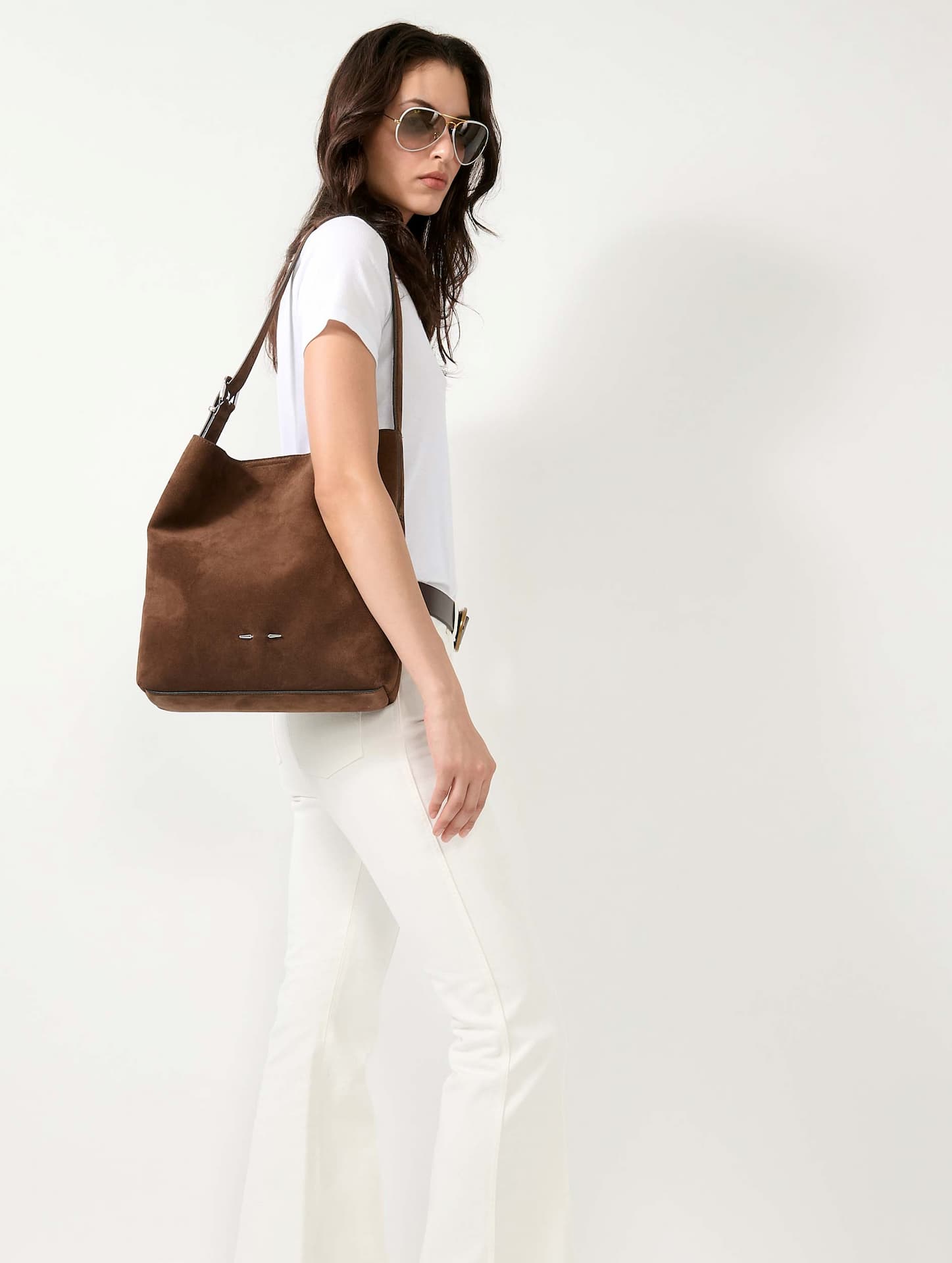 Sac "B. Fore" en daim chocolat