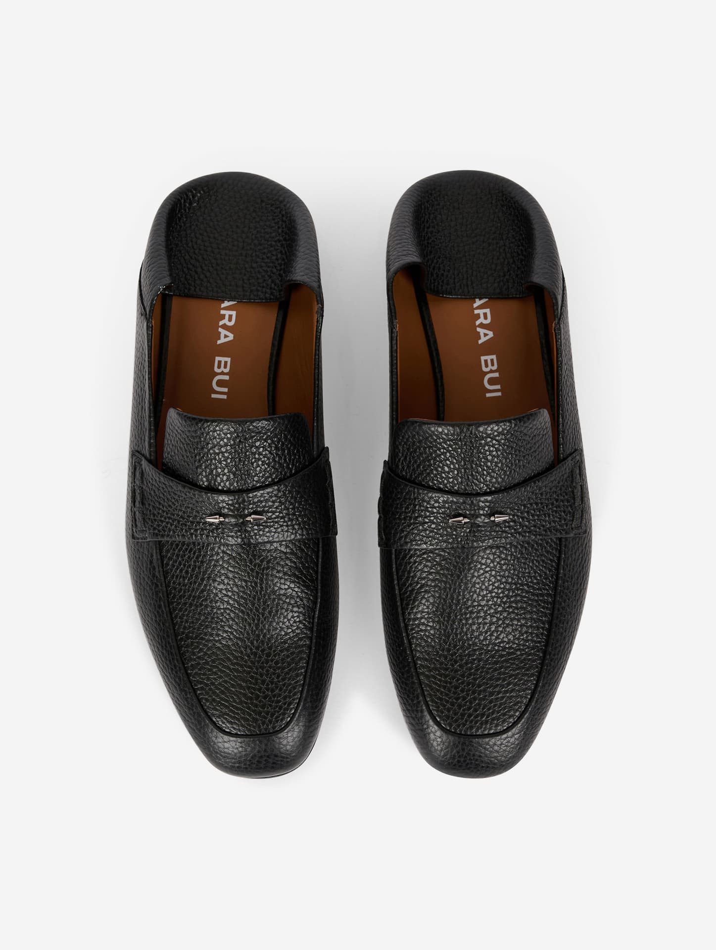 Mocassins à dos ouvert en cuir noir