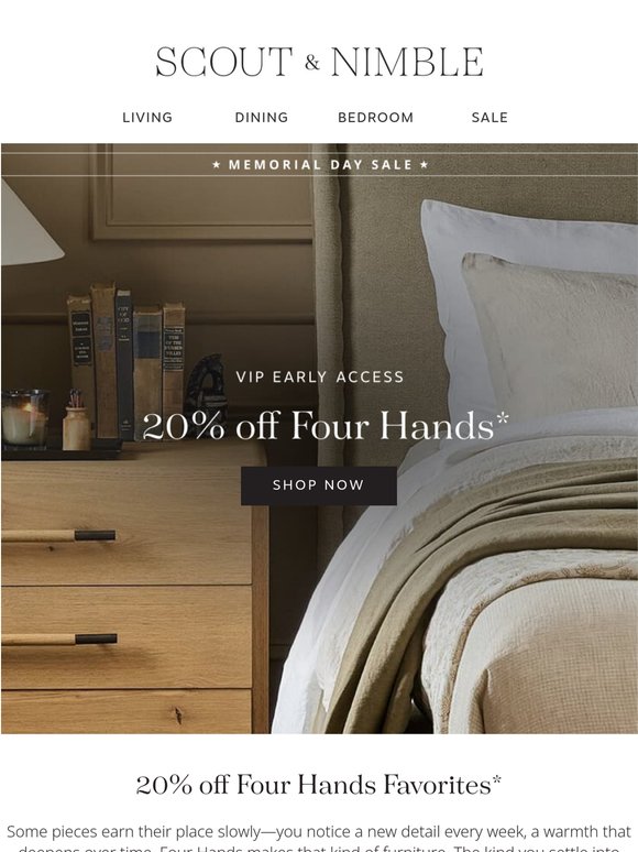VIP Exclusive | 20% off Four Hands favorites