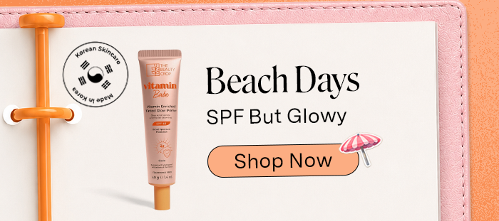 Beach days: SPF but Glowy! Shop our Vitamin Babe SPF45 tinted primer
