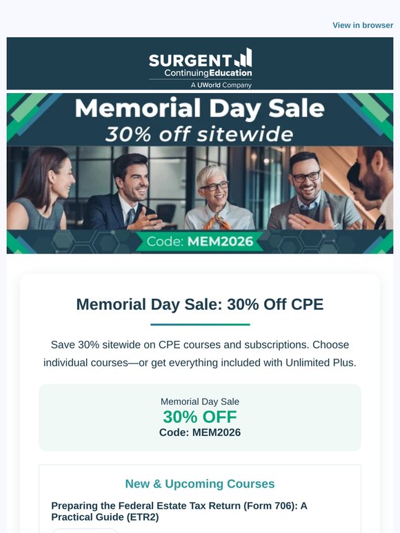 Memorial Day Sale Starts Now: 30% Off Sitewide