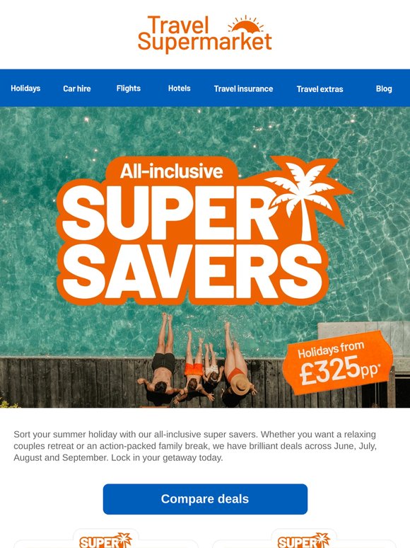 Summer all-inclusive super savers from just £325pp 🌴
