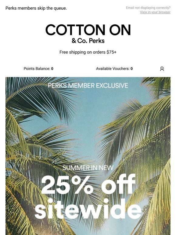 VIP preview: 25% off (!!)