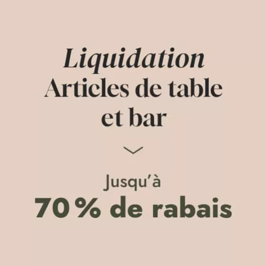 Liquidation articles de table et bar