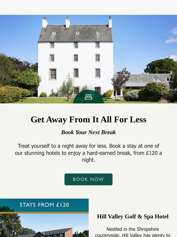 Switch off with a night away from £120