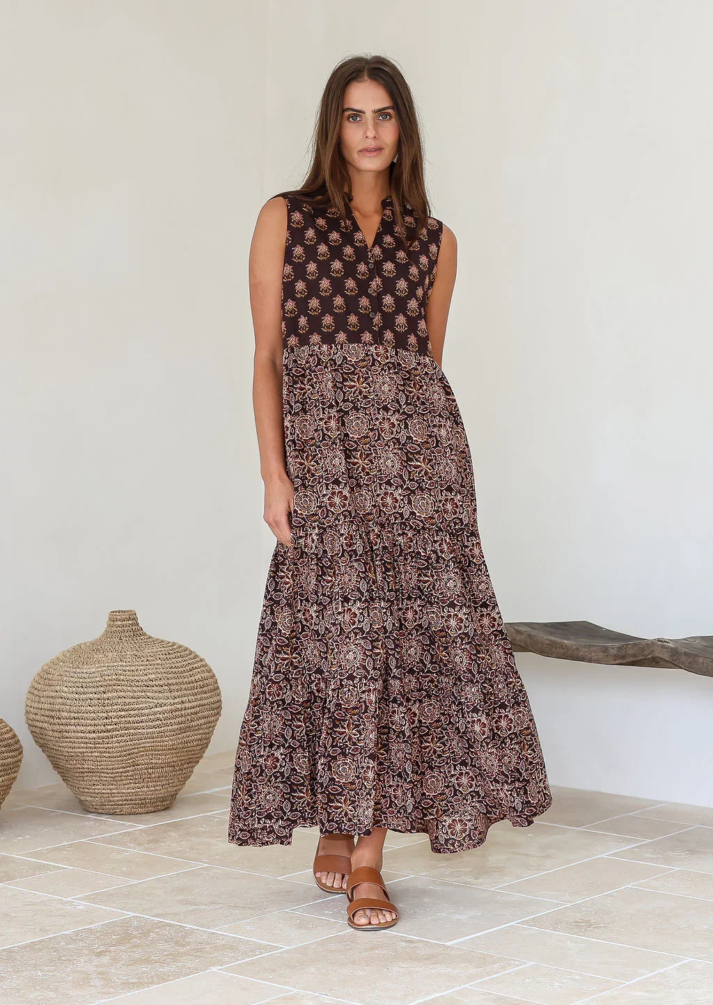 Image of Boho Tiered Maxi Dress Mahika