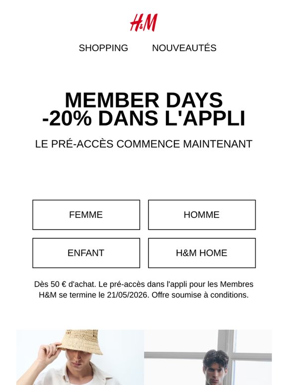 Maintenant : -20% dans l'appli